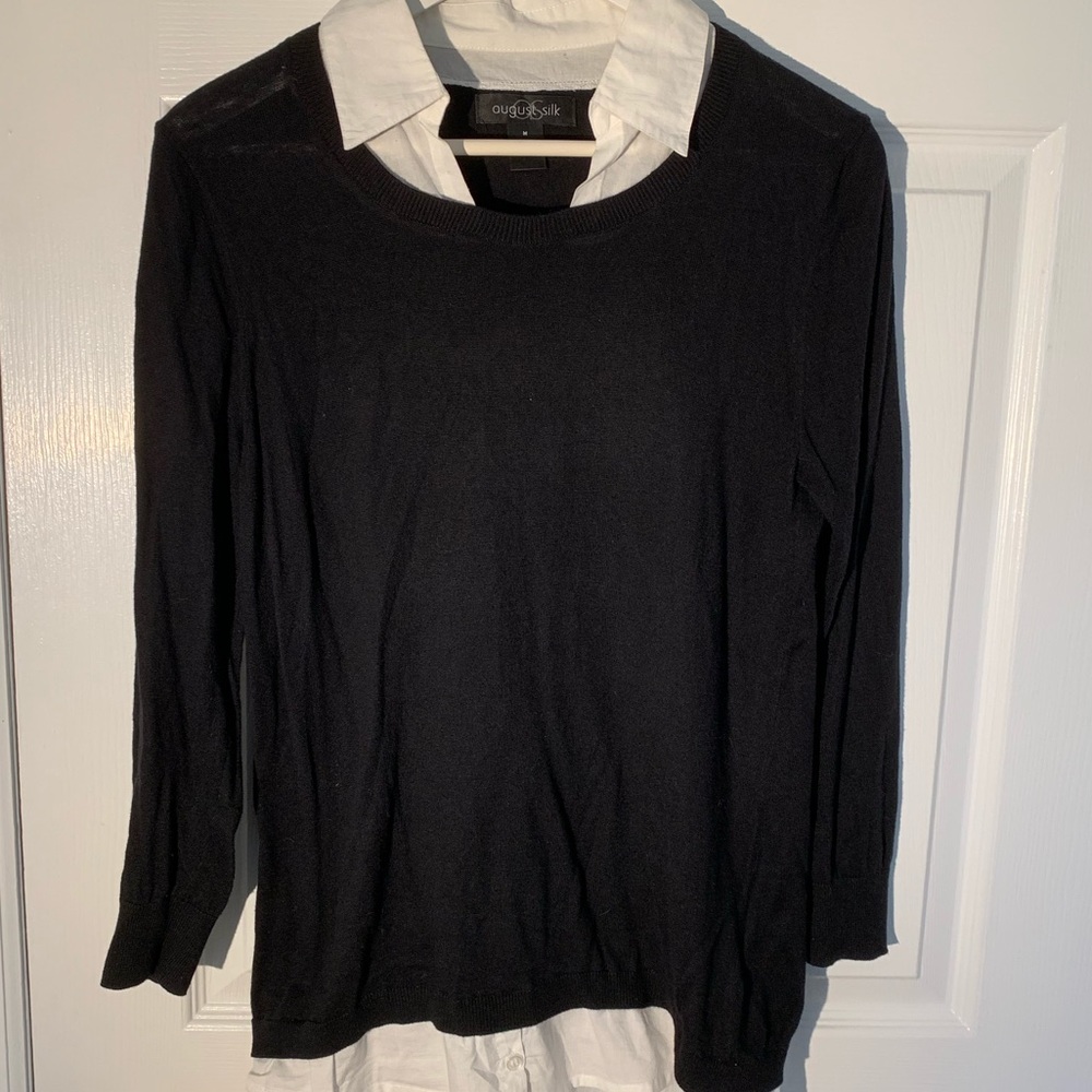 Black & White Layered Collar Top